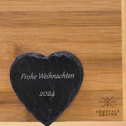 Herz Schieferplatte mit Text (personalisiert)