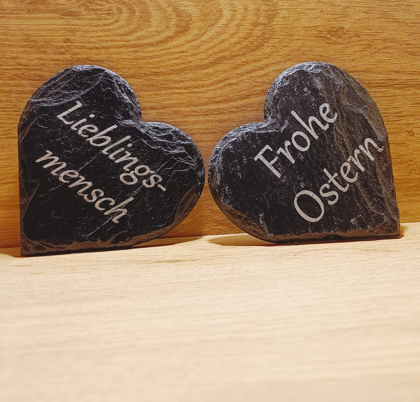 Herz Schieferplatte mit Text (personalisiert)